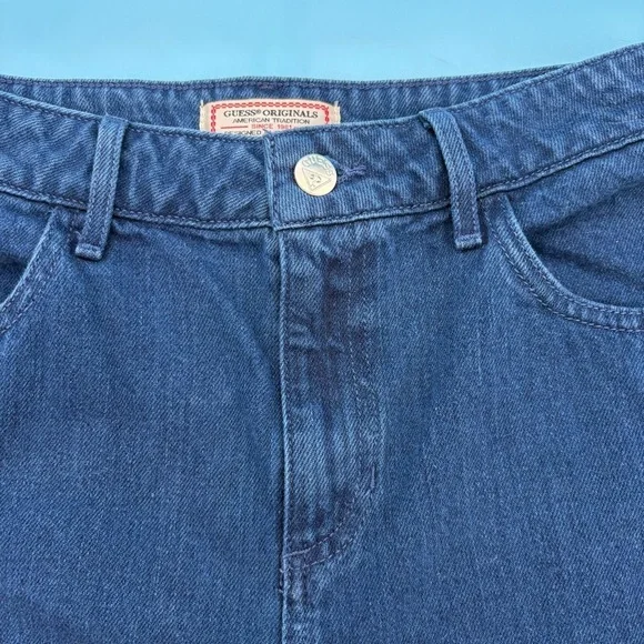 Guess Vintage Blue Jean Shorts Classic Style Size 29 - Picture 3 of 8